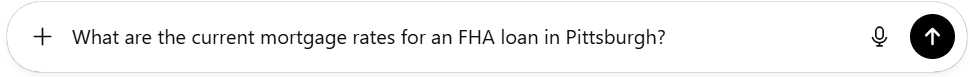 ChatGPT search bar for mortgage search