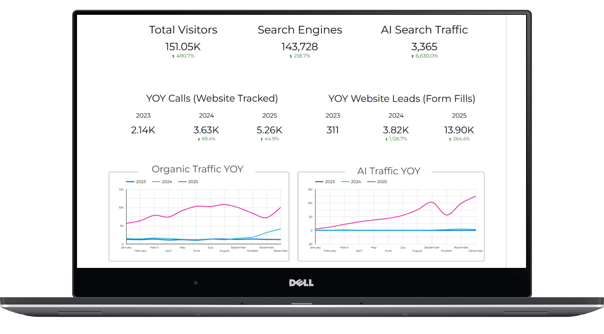 RankWriters YOY seo results.