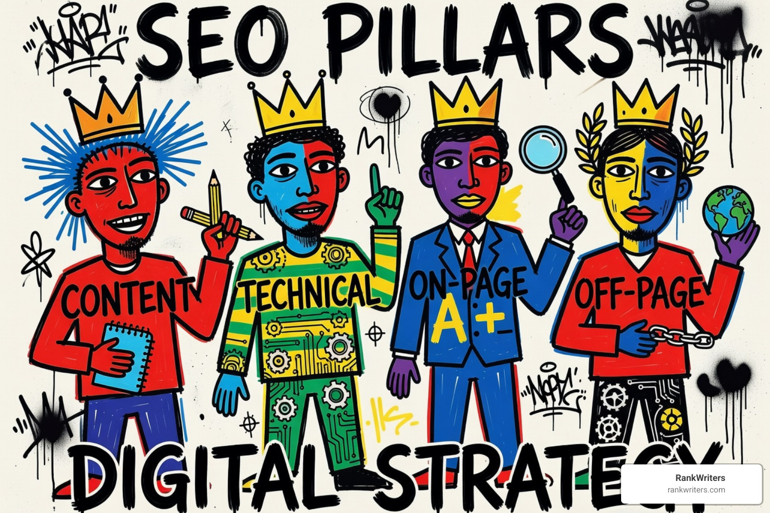 four types of SEO pillars digital marketing strategy - The four types of SEO